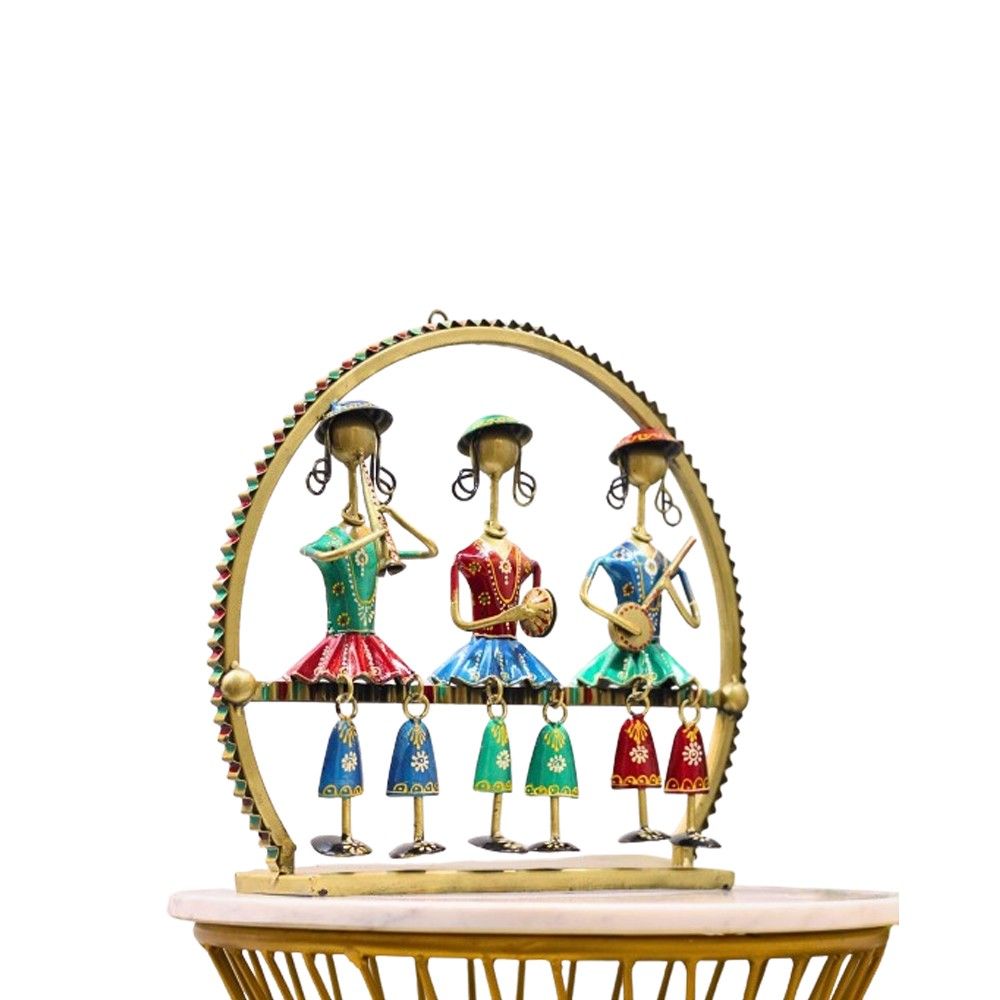 Rajasthani Decorative Showpiece 3 Musician Lady Decorative Wall Art for Living Room Decor